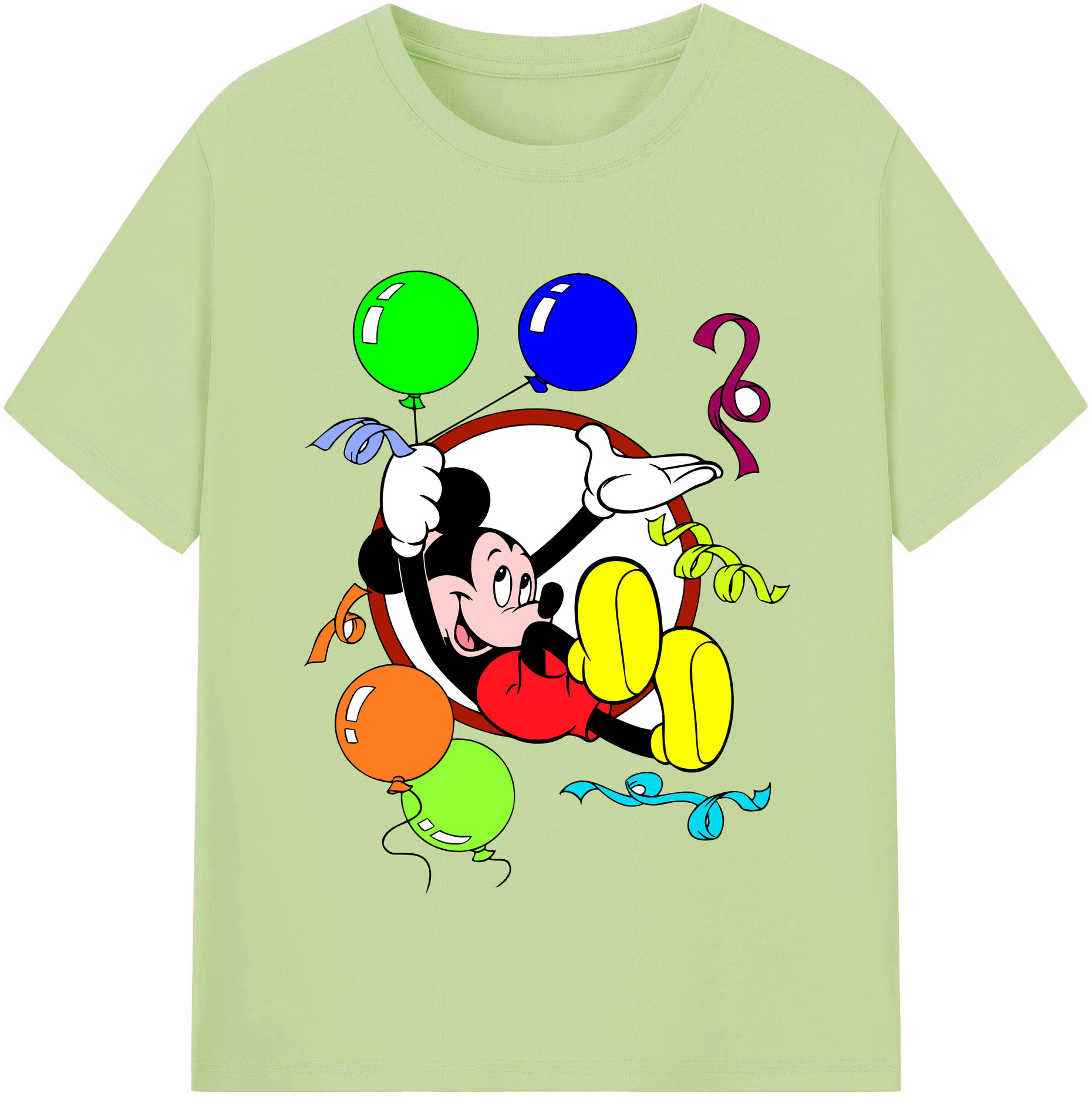 （画像用） ミッキーマウス Mickey Mouse 綿100％半袖Tシャツ（フロントプリント）
